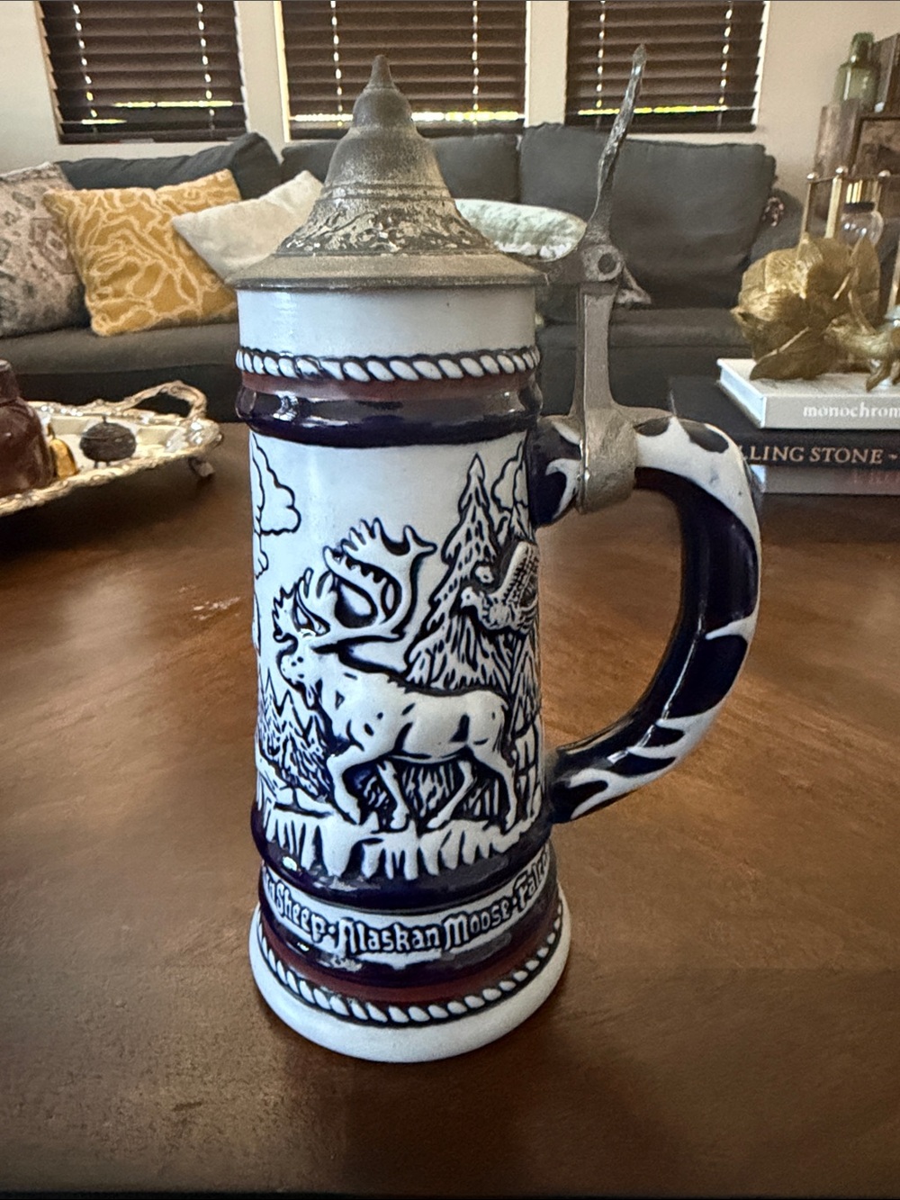 Vintage Avon Ceramarte lidded beer stein. 1976